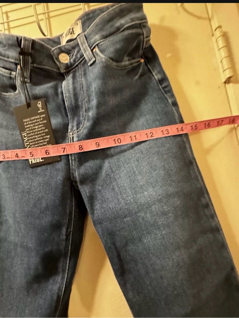 paige Cindy crop high rise straight crop vintage Supremely Soft Stretch Size 25 - Picture 4 of 7